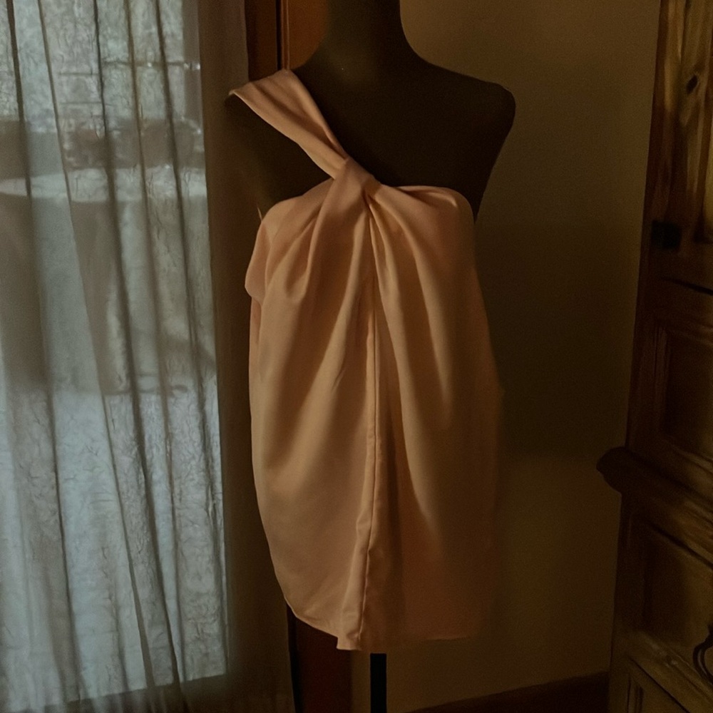 Champane Casual Womens One Shoulder Top